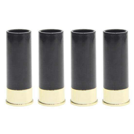 4-teiliges 12-Gauge-Schnapsgläser-Set aus lebensmittelechtem Kunststoff, Schnapsglas, Becher, Jagd-Themen-Weingläser-Set schwarz von Joom DACH