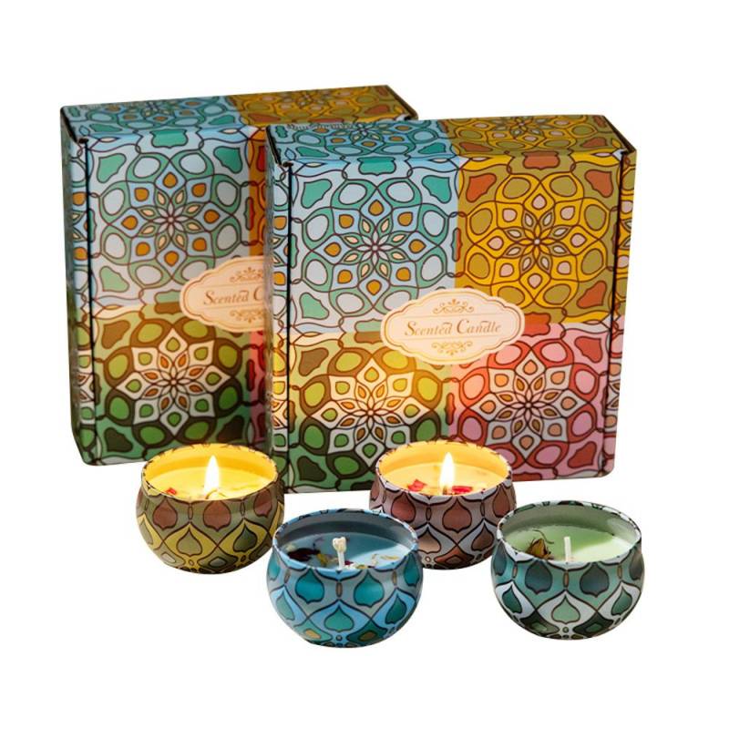 4-teiliges Duftkerzen-Set, Sojawachskerze in Metalldose, Aromatherapie-Kerzen mit floralen Düften für Zuhause bunt 4-teiliges Duftkerzen-Set, Sojawachskerze in Metalldose, Aromatherapie-Kerzen mit floralen Düften für Zuhause bunt von Joom DACH
