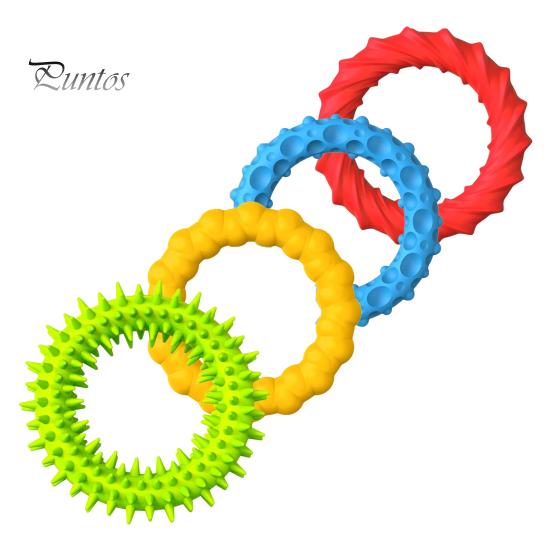 4-teiliges sensorisches Silikonarmband-Spielzeug zum Abbau von Angst und Stress, strukturierter Ring, Zappelspielzeug, tragbar, für Reisen, für Kinder, Teenager, Erwachsene, dehnbares, beruhigendes Ringspielzeug 1 Set von Joom DACH