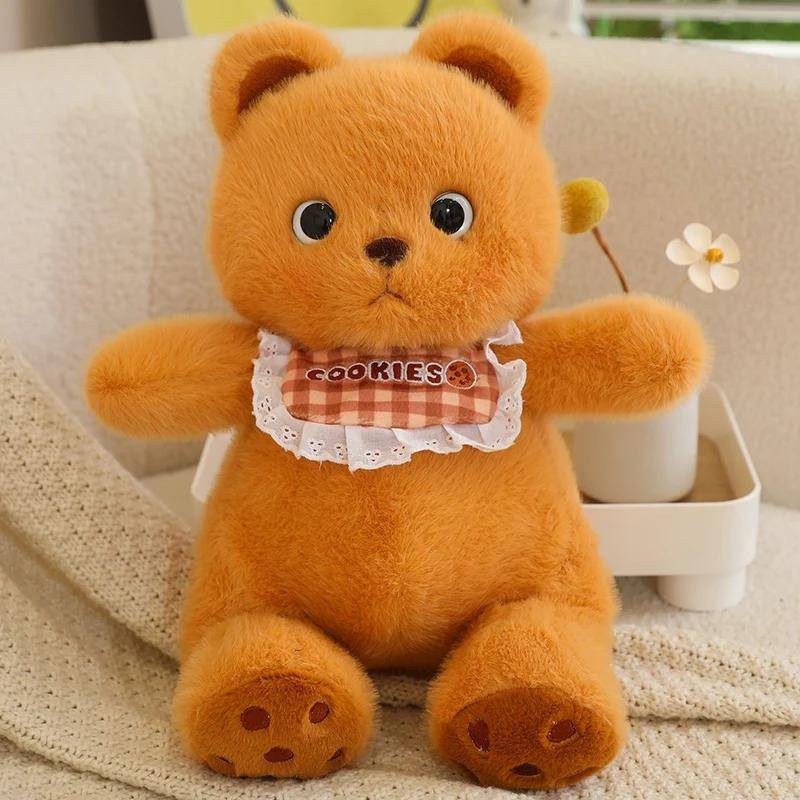 40/65 cm flauschiger Plüsch grüner Teddybär brauner Bär Baby Kaninchen Katze Bär mit Lätzchen süße Kuscheltiere Kuscheltiere Umarmungsspielzeug Bettdekor 40cm braun von Joom DACH