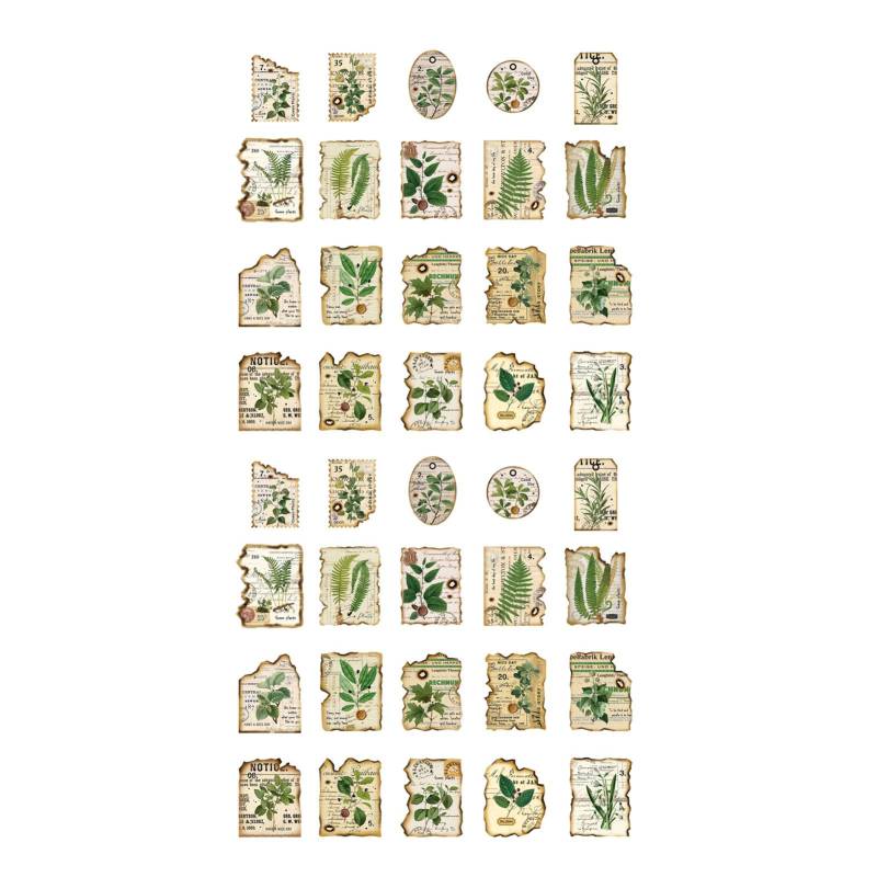 40 Blatt Vintage Sticker Transparentes Muster Vielseitig Tragbar Deko-Sticker für Handbuch Notizbuch von Joom DACH