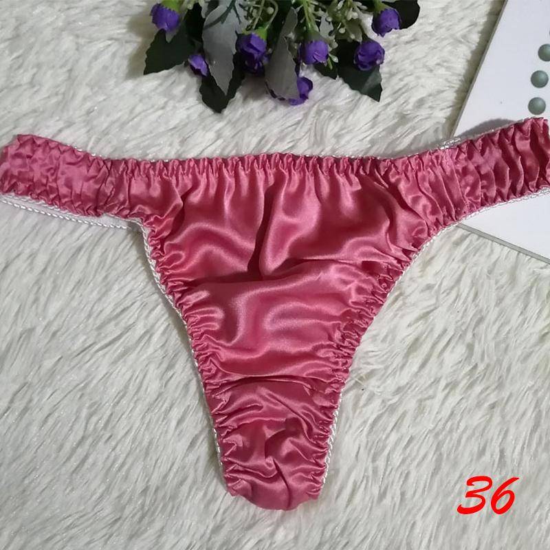 40 Farben Höschen Damen/Herren Unterwäsche Seide Rüschen Slips Dessous Knickers Kawaii Satin XL von Joom DACH