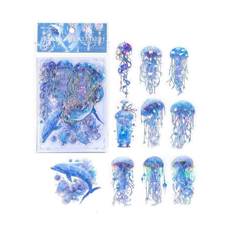 40 Stück Eiskristall Quallen Dekorative glänzende Sticker Pack Retro Collage Scrapbooking Label Diy Tagebuch Album Journal Planer von Joom DACH