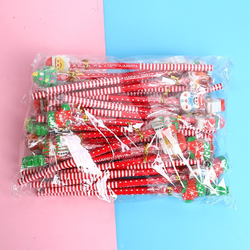 40 teile/beutel Kawaii Weihnachten HB Holz Bleistifte Mit Radiergummi Kinder Förderung Geschenke Student Writing Malerei Schreibwaren Geschenk von Joom DACH