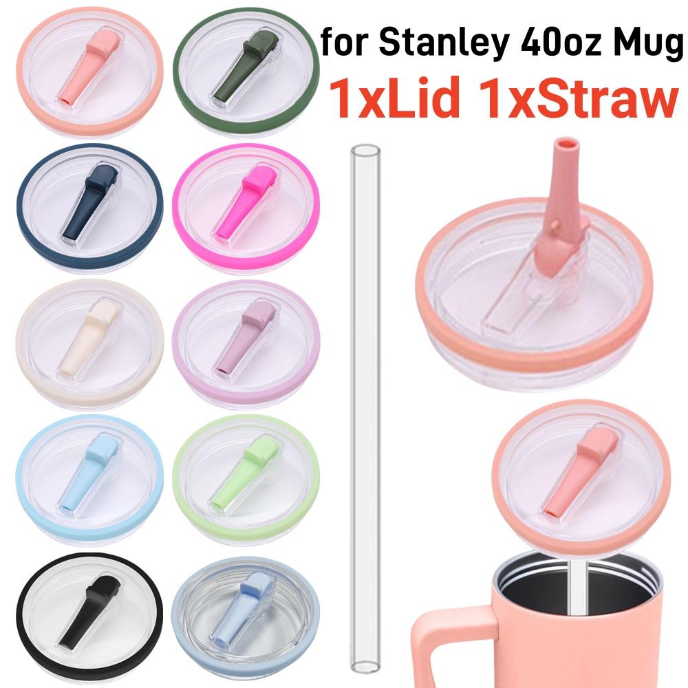 40-oz-Becher, Klappdeckel mit Strohhalm, Ersatz, auslaufsicher, wiederverwendbar, spritzwassergeschützt, wiederverwendbarer Strohhalmdeckel für Stanley 40oz von Joom DACH