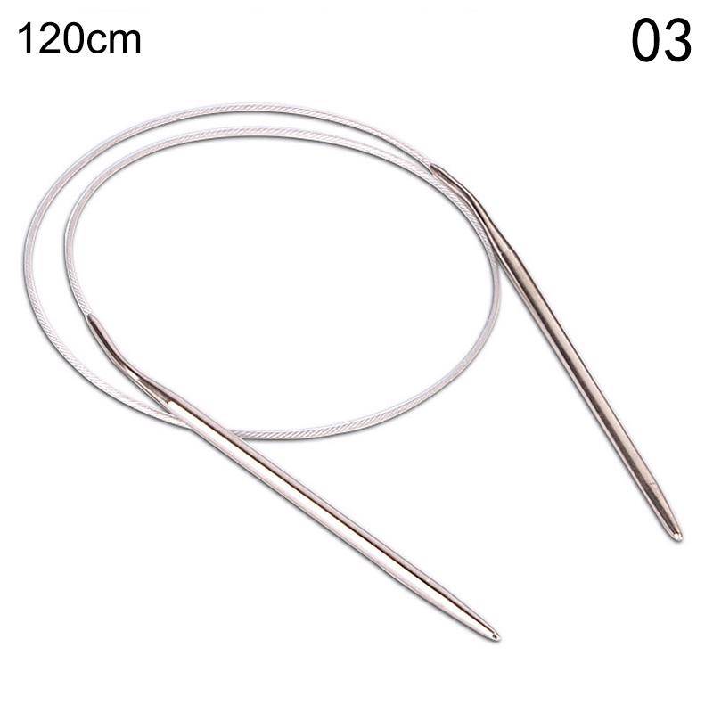 43/60/120 cm Länge Edelstahl Rundstricknadel Ring Nadel Weben Handarbeiten Kits DIY Häkelnadeln Strickwerkzeug 2.5mm-120CM von Joom DACH
