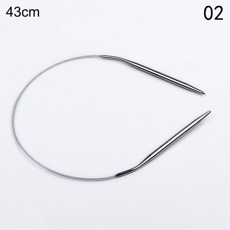 43/60/120 cm Länge Edelstahl Rundstricknadel Ring Nadel Weben Handarbeiten Kits DIY Häkelnadeln Strickwerkzeug 2.5mm-43CM von Joom DACH