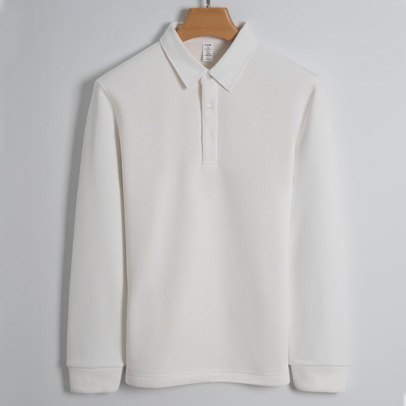 430g Plus Samt Verdicktes Baumwoll Warmes Poloshirt für Herren Langarm Business Casual Herren Warmes Hemd für Herren M von Joom DACH