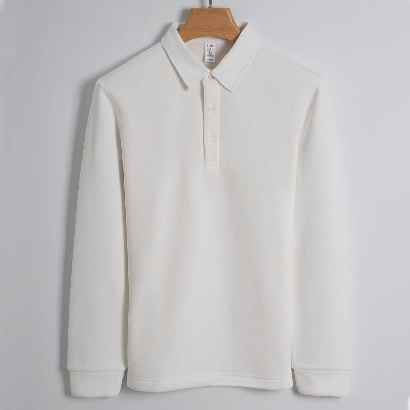 430g Plus Samt Verdicktes Baumwoll Warmes Poloshirt für Herren Langarm Business Casual Herren Warmes Hemd für Herren M von Joom DACH