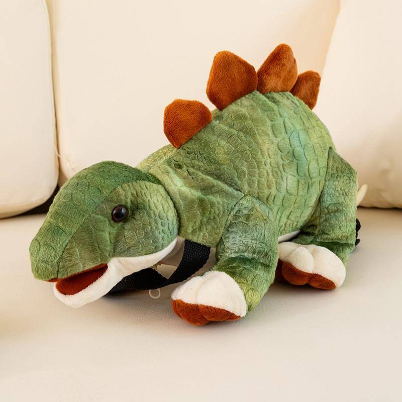 45 cm Kinder Cartoon Dinosaurier Plüsch Puppe 3D Rucksack Lustige Stofftier Stegosaurier Kinder Mode Rucksack Kinder Geschenke Dekor 45X18X21cm grün von Joom DACH