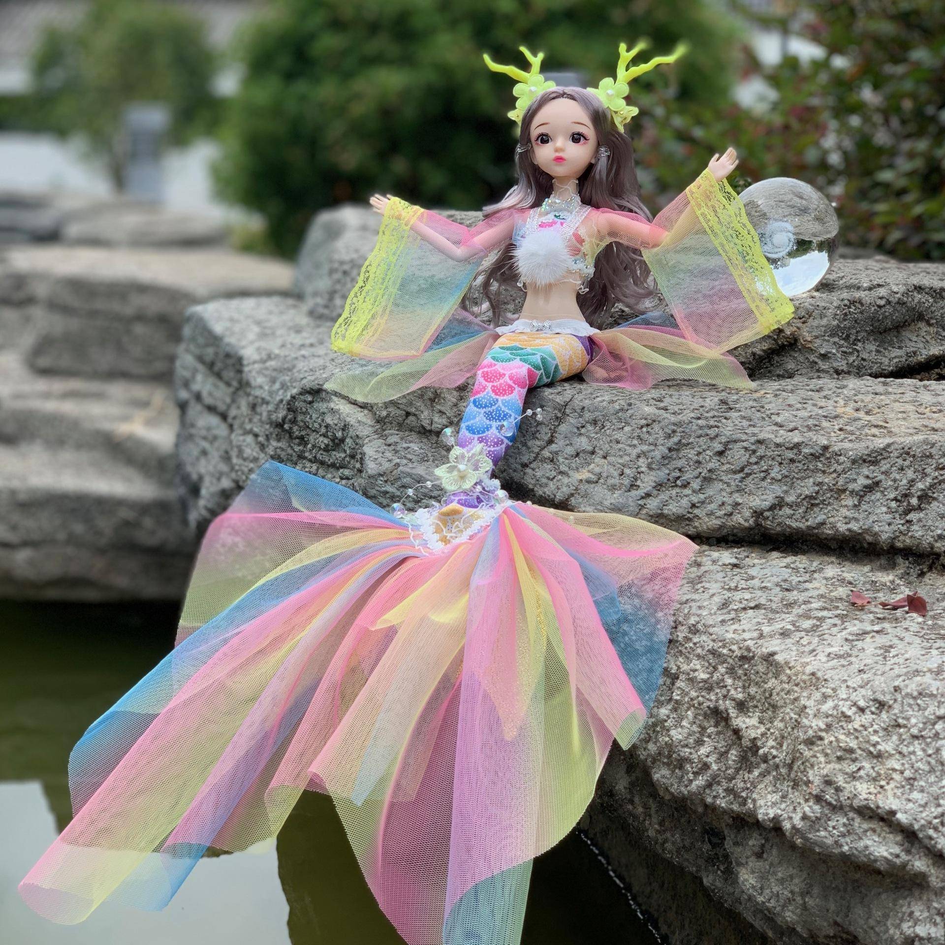 45 cm Meerjungfrau Baby Bjd Puppe 11 Gelenke Bewegliche Puppe Schwimmen Meerjungfrau Spielzeug Mädchen Weihnachtsgeschenke von Joom DACH