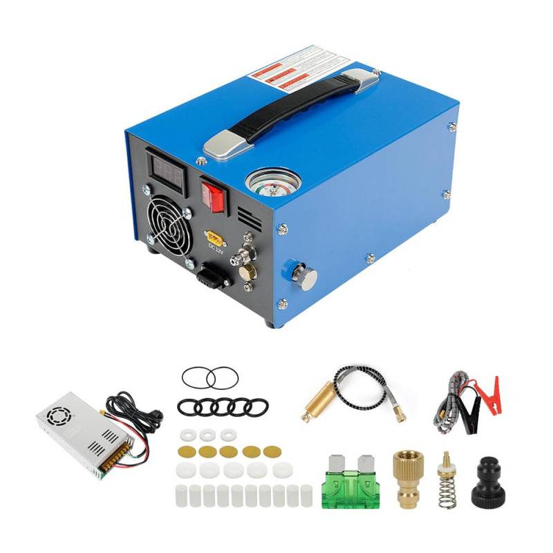 4500PSI Hochdruck-Luftkompressor mit Barometer Intelligente tragbare PCP-Luftkompressorpumpe EU Plug von Joom DACH