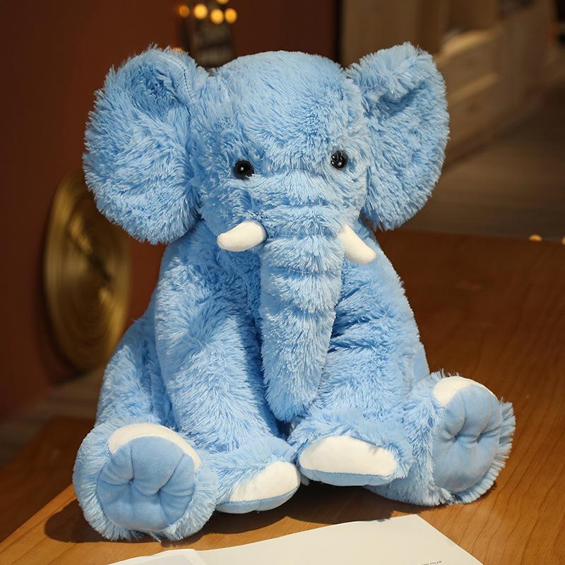 45CM Elefant Komfort Plüsch Spielzeug mit Kissen Grau Rosa Blau Weiß Elefant Puppe für Kinder Geburtstag Weihnachten Geschenk 45cm blau von Joom DACH