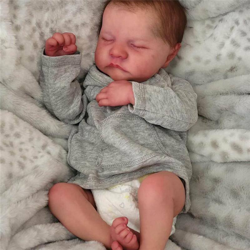 45CM Realistische Reborn-Babypuppe Hand Ultrarealistisch 3D Handbemalt Lebensecht Sammler-Vinylpuppe zum Verschenken girl von Joom DACH