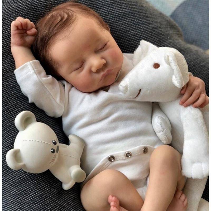 45CM Realistische Reborn-Babypuppe Hand Ultrarealistisch 3D Handbemalt Lebensecht Sammler-Vinylpuppe zum Verschenken girl von Joom DACH