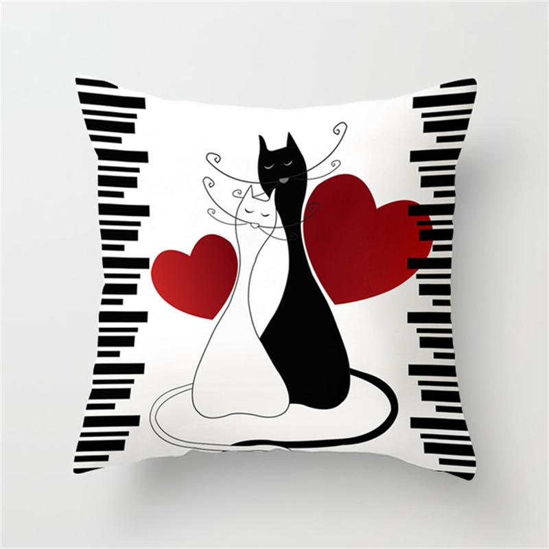 45x45cm Polyester Cartoon Kissen Home Dekoration Kissenbezug Schwarz und Weiß Katze Sofa Dekoration Kissenbezug Kissen Kissenbezug 40X40CM 45x45cm Polyester Cartoon Kissen Home Dekoration Kissenbezug Schwarz und Weiß Katze Sofa Dekoration Kissenbezug Kissen Kissenbezug 40X40CM von Joom DACH
