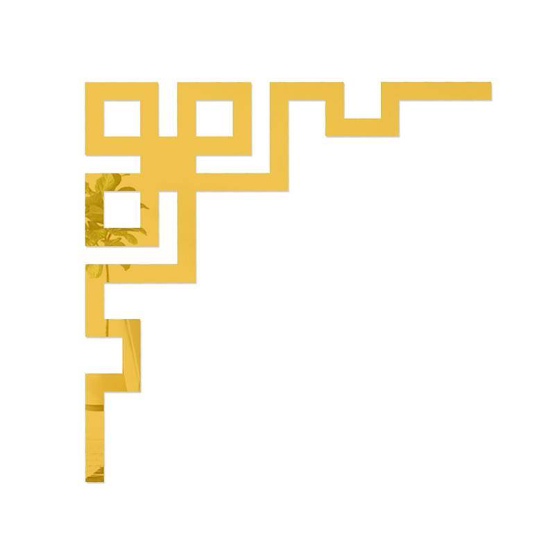 4PC Raumdekoration Moderne Wandaufkleber Eckaufkleber Acryl Taille Linie Wanddekor 3D Spiegel Aufkleber DIY 11-4PC von Joom DACH