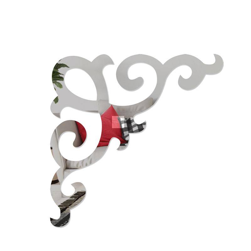 4PC Raumdekoration Moderne Wandaufkleber Eckaufkleber Acryl Taille Linie Wanddekor 3D Spiegel Aufkleber DIY 4-4PC von Joom DACH