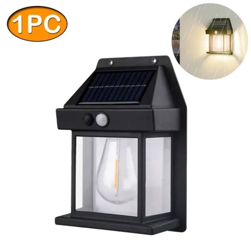 4PCS Solar Wand Licht Wolfram Wasserdicht Wireless Motion Sensor Sicherheit Lampen Morgens bis Abends Außen Beleuchtung für Terrasse Veranda Garage black-1PCS von Joom DACH