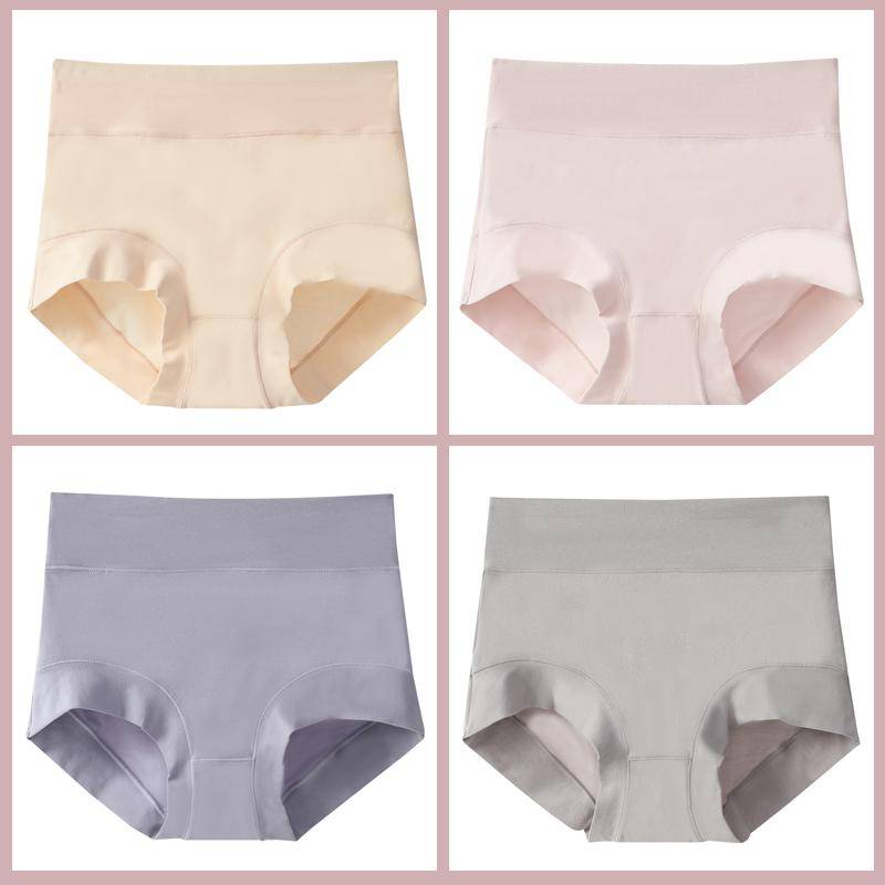 4Pcs Hohe Taille Baumwolle Höschen frauen Unterwäsche Slips Damen Unterhosen Atmungsaktive Dessous 3XL&4pcs von Joom DACH