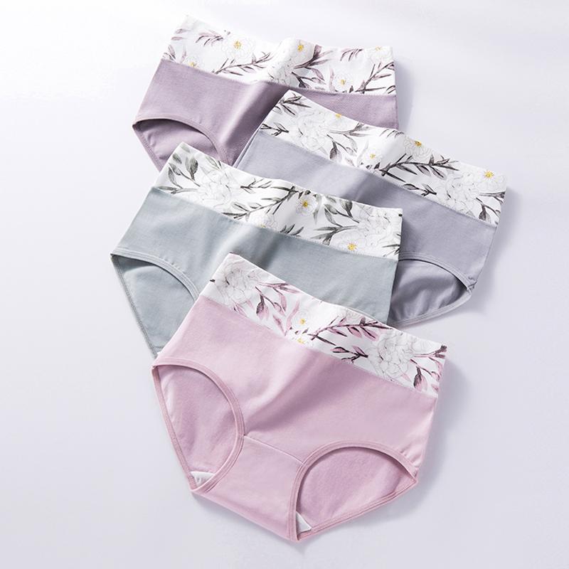 4Pcs Hohe Taille Body Shaper Baumwolle Frauen Höschen Plus Größe Unterwäsche Atmungsaktive Panty Abnehmen Weibliche Slips 5XL von Joom DACH