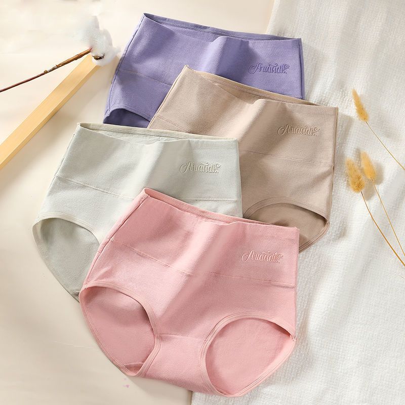 4Pcs Hohe Taille Body Shaper Baumwolle Frauen Höschen Plus Größe Unterwäsche Atmungsaktive Panty Abnehmen Weibliche Slips 5XL von Joom DACH