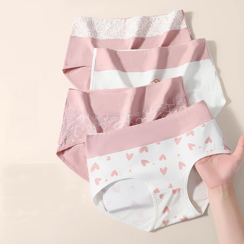 4Pcs Hohe Taille Body Shaper Baumwolle Frauen Höschen Plus Größe Unterwäsche Atmungsaktive Panty Abnehmen Weibliche Slips M von Joom DACH