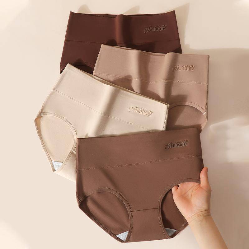 4Pcs Hohe Taille Body Shaper Baumwolle Frauen Höschen Plus Größe Unterwäsche Atmungsaktive Unterhose Solide Panty Abnehmen Weibliche Slips XXL von Joom DACH