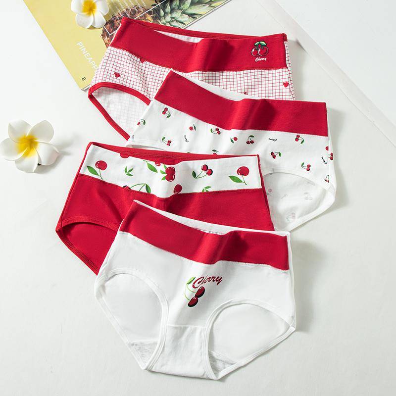 4Pcs Hohe Taille Unterwäsche frauen Baumwolle Höschen Atmungs Mode Druck Mädchen Plus Größe Slips Körper Abnehmen Weibliche Dessous M von Joom DACH