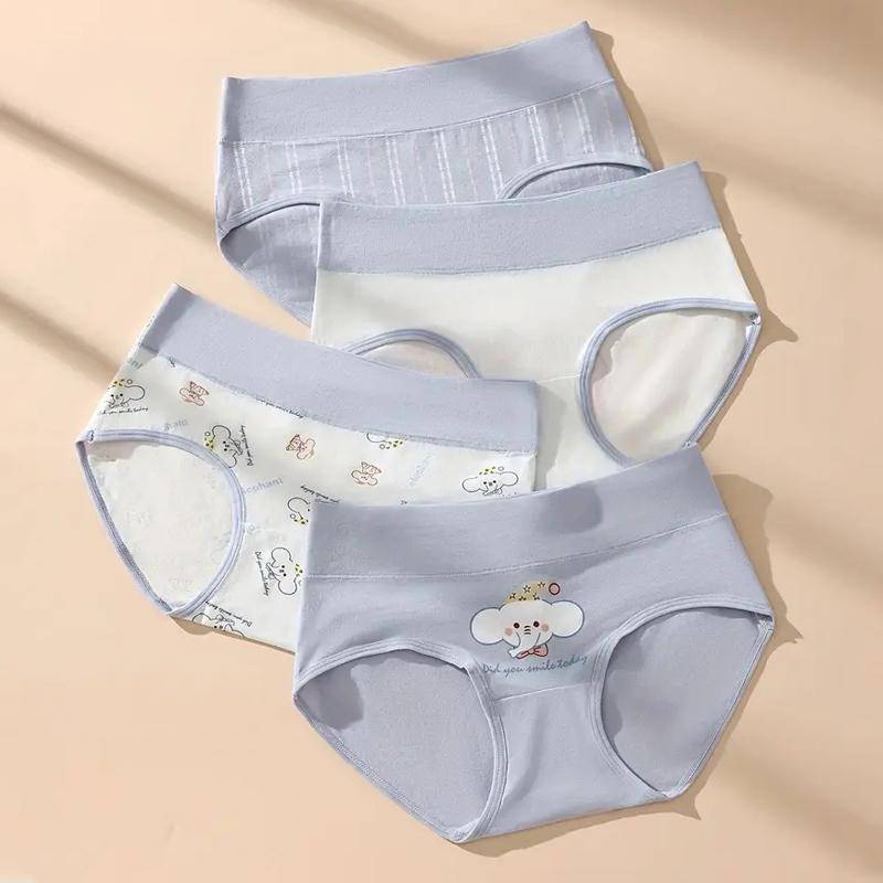 4Pcs Hohe Taille Unterwäsche frauen Baumwolle Höschen Atmungs Mode Druck Mädchen Plus Größe Slips Körper Abnehmen Weibliche Dessous M von Joom DACH