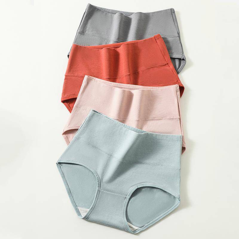 4Pcs Hohe Taille Unterwäsche frauen Baumwolle Höschen Atmungs Mode Druck Mädchen Plus Größe Slips Körper Abnehmen Weibliche Dessous XL von Joom DACH