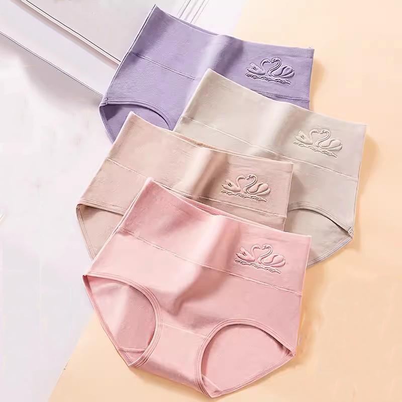 4Pcs Hohe Taille Unterwäsche frauen Baumwolle Höschen Atmungs Mode Druck Mädchen Plus Größe Slips Körper Abnehmen Weibliche Dessous XXL von Joom DACH