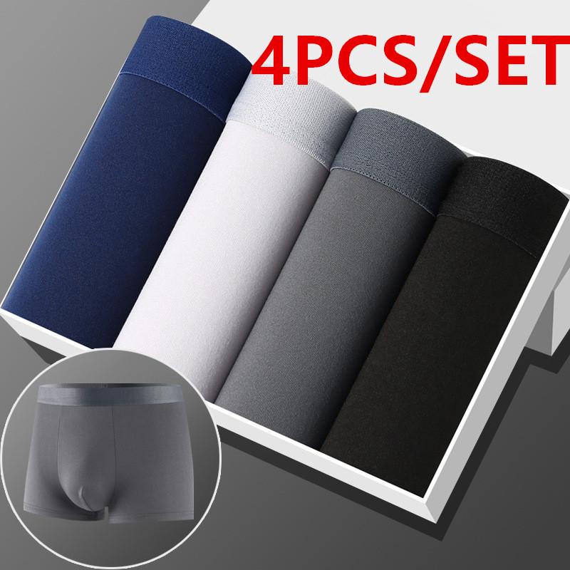 4er Set Herren Unterwäsche Boxershorts Baumwolle Männerhöschen Boxershorts Atmungsaktive Herren Boxer Solide Unterhose Bequeme Shorts Calzoncillo Hombre XXXL von Joom DACH