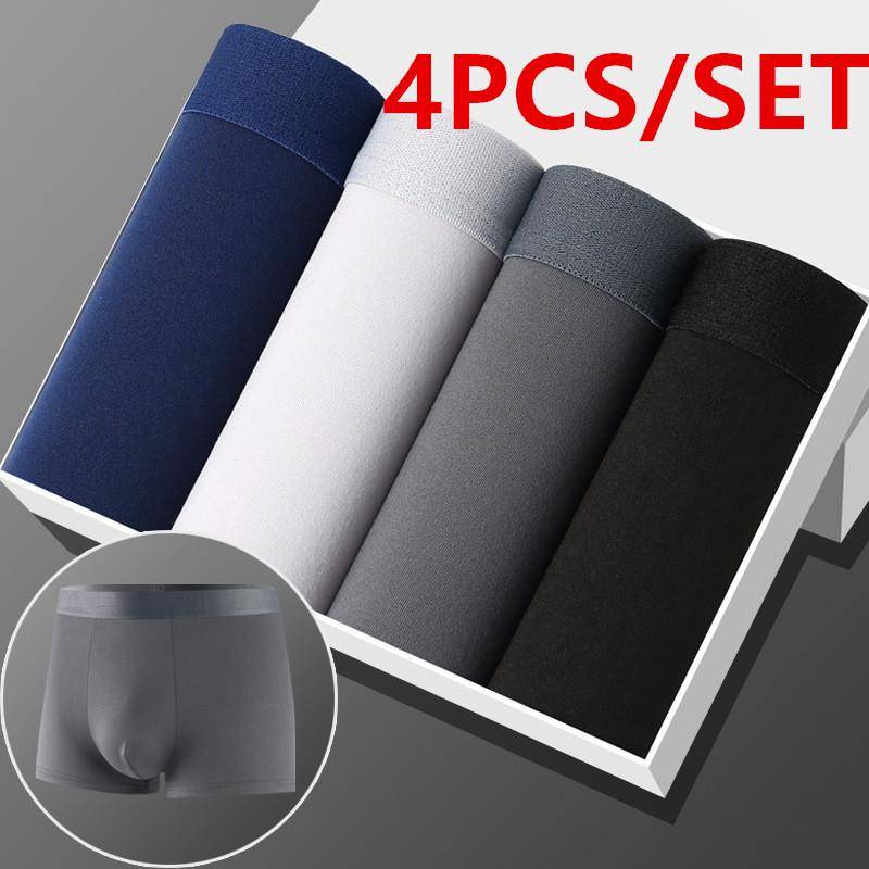 4er Set Herren Unterwäsche Boxershorts Baumwolle Männerhöschen Boxershorts Atmungsaktive Herren Boxer Solide Unterhose Bequeme Shorts Calzoncillo Hombre XXXXL von Joom DACH