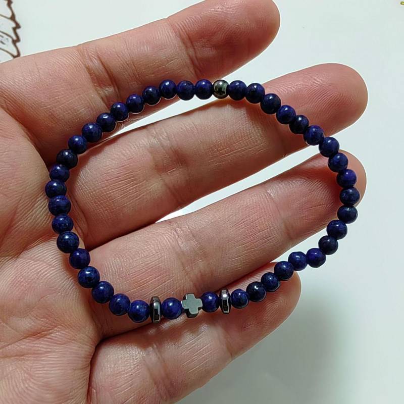 4mm Naturstein Armband Männer Hämatit Kreuz Armband Reis Perle Braslet Homme Freund Geschenk Bracciale Uomo Joias Yoga Schmuck von Joom DACH