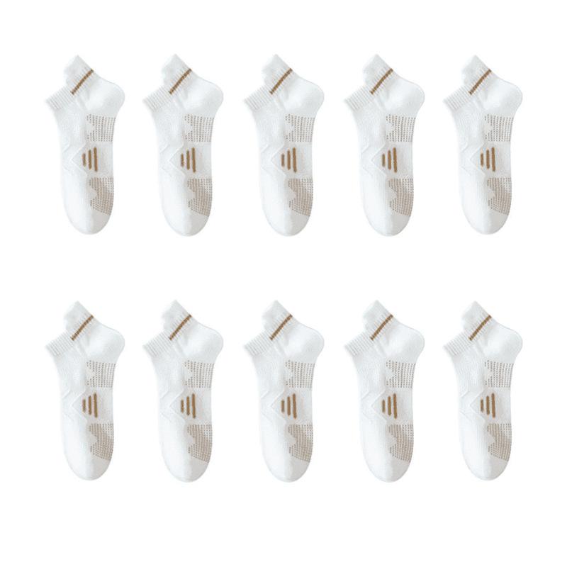 5/10 Paar Herren Sport Baumwollsocken Niedrige Taille Knöchelsocken Schweißabsorbierende Atmungsaktive Socken Los 5 Pairs weiß/gold von Joom DACH