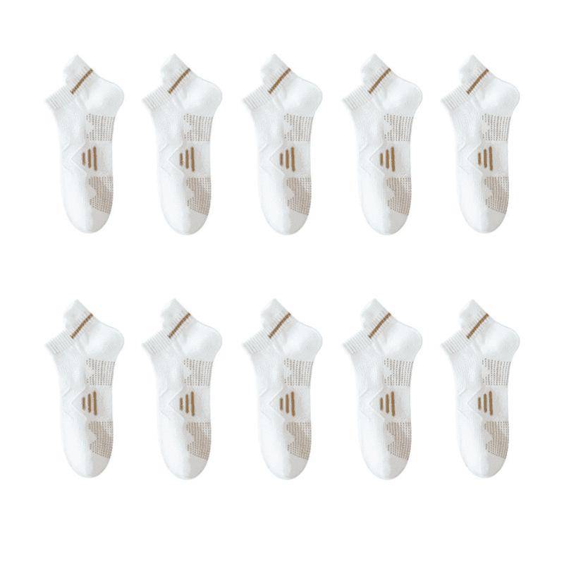 5/10 Paar Herren Sport Baumwollsocken Niedrige Taille Knöchelsocken Schweißabsorbierende Atmungsaktive Socken Los 5 Pairs weiß/gold von Joom DACH