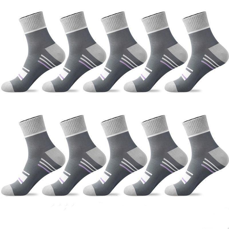 5/10 Paar Herren-Sportsocken bis zur Wade, gestreifte, atmungsaktive Baumwollsocken, Freizeitsocken 5pairs hellgrau 5/10 Paar Herren-Sportsocken bis zur Wade, gestreifte, atmungsaktive Baumwollsocken, Freizeitsocken 5pairs hellgrau von Joom DACH