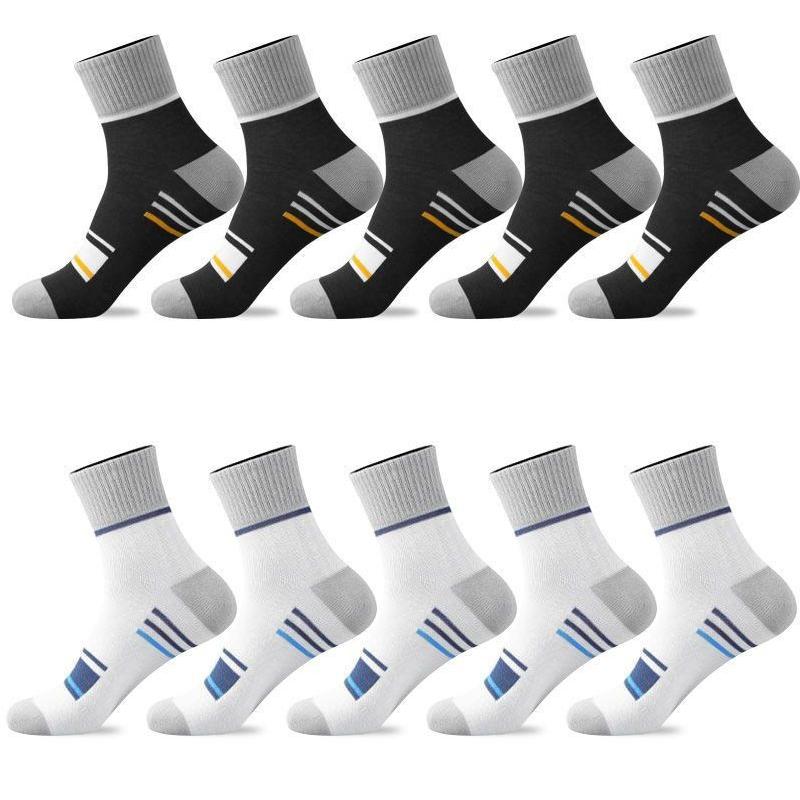 5/10 Paar Herren-Sportsocken mit mittlerer Wade, gestreift, atmungsaktive Baumwollsocken, Freizeitsocken 10 Pairs weiß/schwarz 5/10 Paar Herren-Sportsocken mit mittlerer Wade, gestreift, atmungsaktive Baumwollsocken, Freizeitsocken 10 Pairs weiß/schwarz von Joom DACH