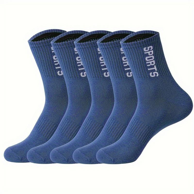 5/10 Paar Herrensocken Atmungsaktive Sportsocken Herren Lässig Sportlich Frühling Herbst Neu für Herren Hohe Qualität Übergröße EUR38-45 5 Pairs blau von Joom DACH
