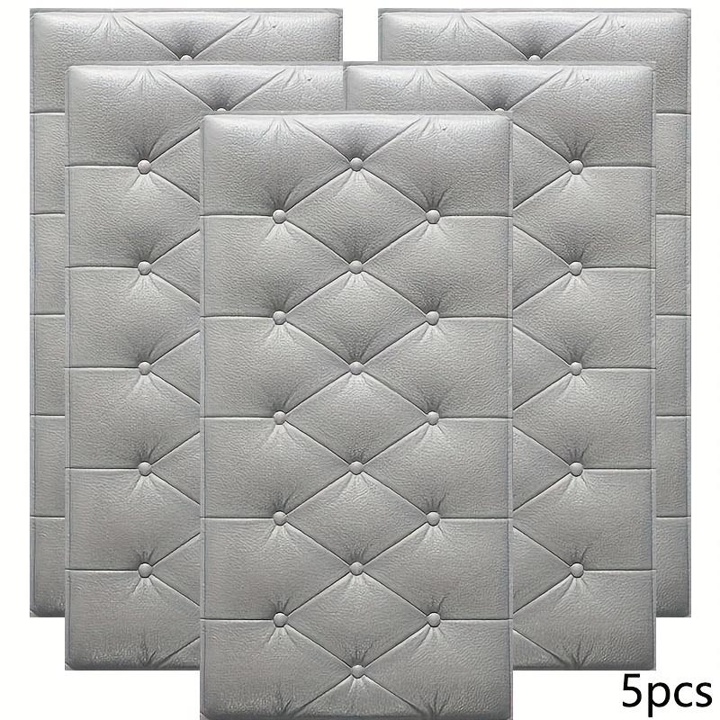 5/10 Stück 3D-Antikollisions-Wandaufkleber, weiches Rückenkissen für Tatami-Betten, selbstklebende Wandaufkleber, zum Abziehen und Aufkleben von Tapeten, Wanddekoration! 5pcs grau von Joom DACH