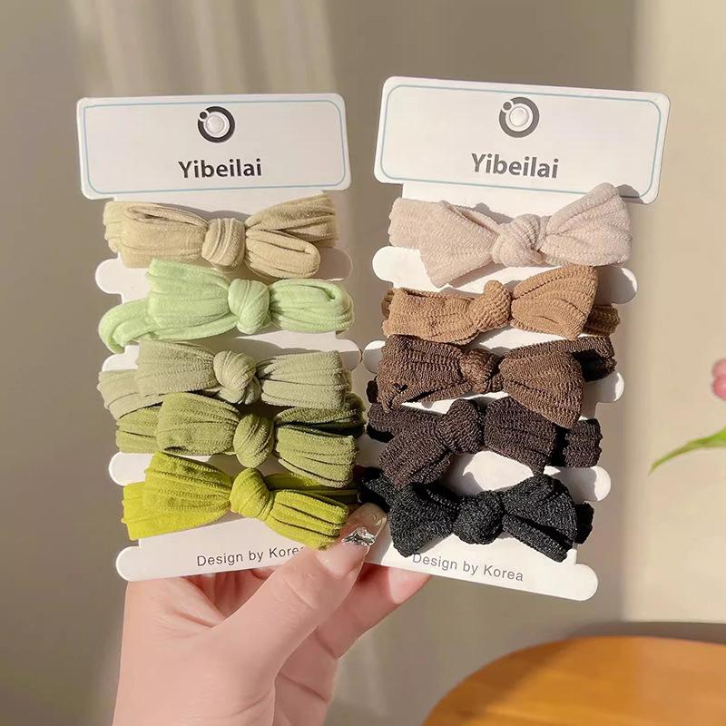5/10 Stück einfache Schleife Haarseile bunte elastische spurlose Pferdeschwanz Gummiband für Frauen Mädchen süße Haar-Accessoires von Joom DACH