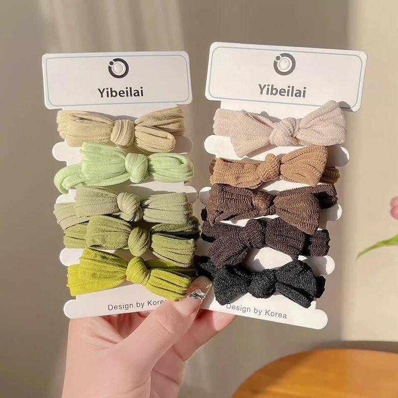 5/10 Stück einfache Schleife Haarseile bunte elastische spurlose Pferdeschwanz Gummiband für Frauen Mädchen süße Haar-Accessoires von Joom DACH