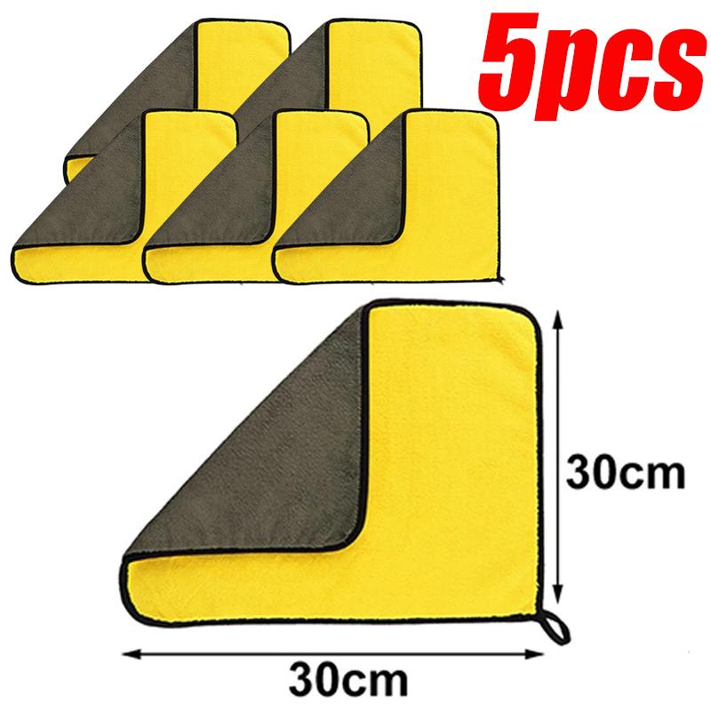 5/2/1 stücke Verdicken Mikrofaser Auto Reinigung Handtücher Weiche Schnell Trocknend Fenster Spiegel Wischlappen Hause Doppel Schicht Saubere Tücher 30*30CM-5Pcs von Joom DACH