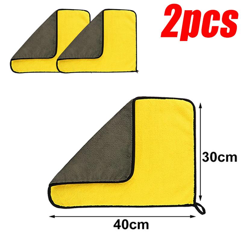 5/2/1 stücke Verdicken Mikrofaser Auto Reinigung Handtücher Weiche Schnell Trocknend Fenster Spiegel Wischlappen Hause Doppel Schicht Saubere Tücher 30*40CM-2Pcs von Joom DACH