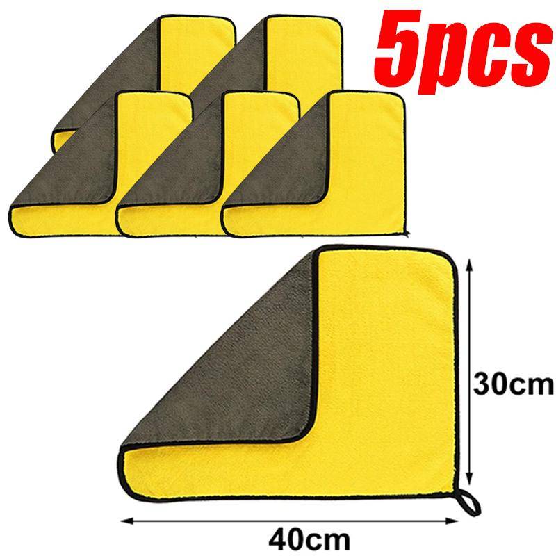 5/2/1 stücke Verdicken Mikrofaser Auto Reinigung Handtücher Weiche Schnell Trocknend Fenster Spiegel Wischlappen Hause Doppel Schicht Saubere Tücher 30*40CM-5Pcs von Joom DACH