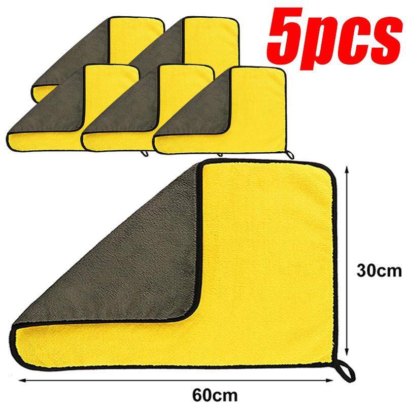 5/2/1 stücke Verdicken Mikrofaser Auto Reinigung Handtücher Weiche Schnell Trocknend Fenster Spiegel Wischlappen Hause Doppel Schicht Saubere Tücher 30*60CM-5Pcs von Joom DACH