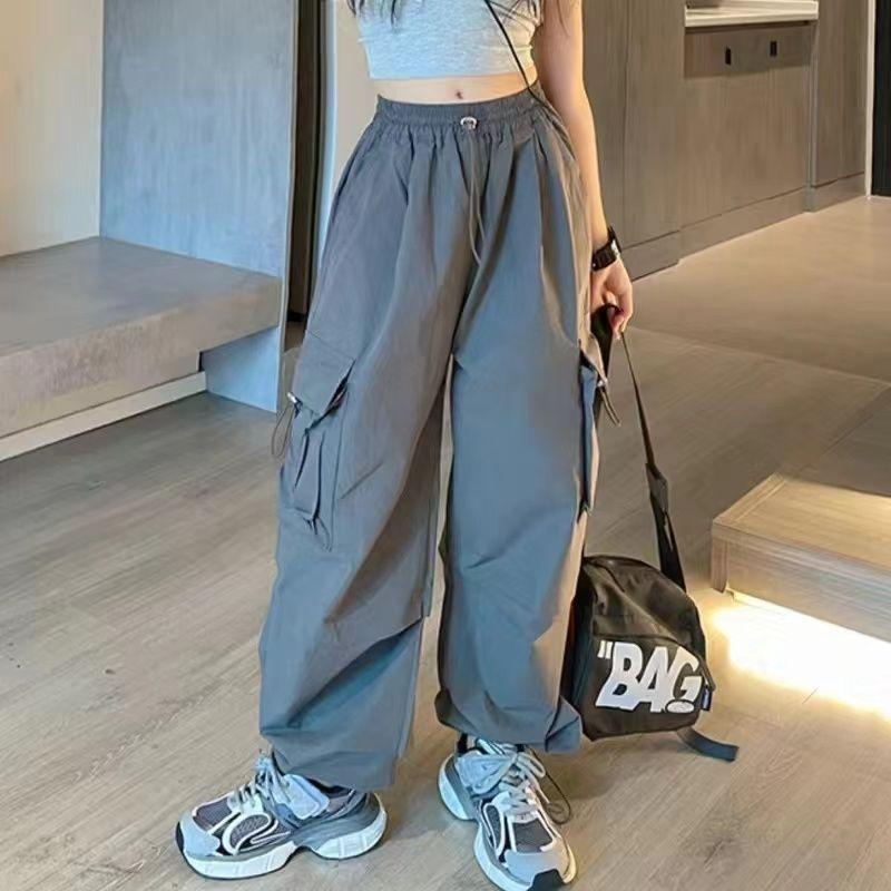 5-14 Jahre Kinder Hip Hop Joggers Hosen Hohe Taille Vintage Casual Streetwear Baggy Pants Mädchen Cargohose Teenager Gerade Hose 150 von Joom DACH