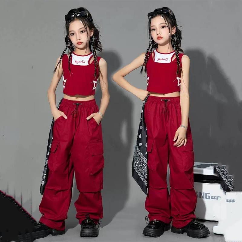 5-14 Jahre Kinder Hip Hop Joggers Hosen Hohe Taille Vintage Casual Streetwear Baggy Pants Mädchen Cargohose Teenager Gerade Hose 150 von Joom DACH