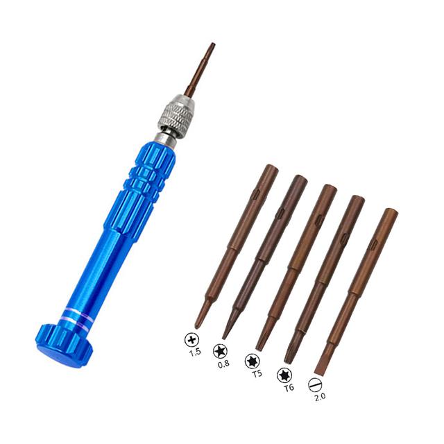 5 In 1 Schraubendreher-satz Mini Tragbare Schlitz Phillips Hex Pozidriv Schraubendreher Gläser Kamera Computer Uhr Telefon Reparatur Werkzeuge blau von Joom DACH
